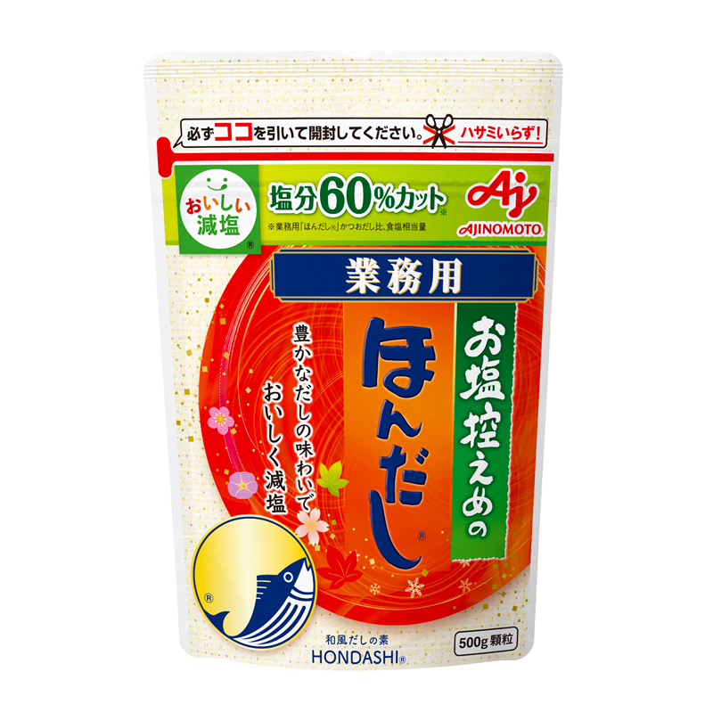 味の素 【「お塩控えめの・ほんだし®」500g袋×12】風味調味料(かつお